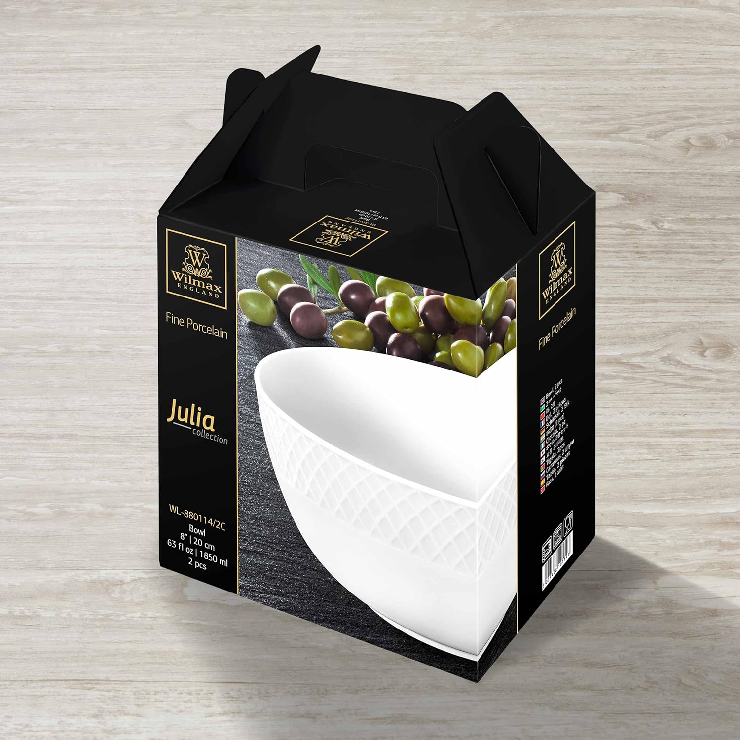 Wilmax Schale 20 cm 1850 ml Weiß aus Porzellan