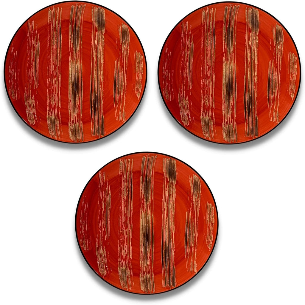 Wilmax Teller 23 cm Rot Porzellan 3er Set WL-668213/A3