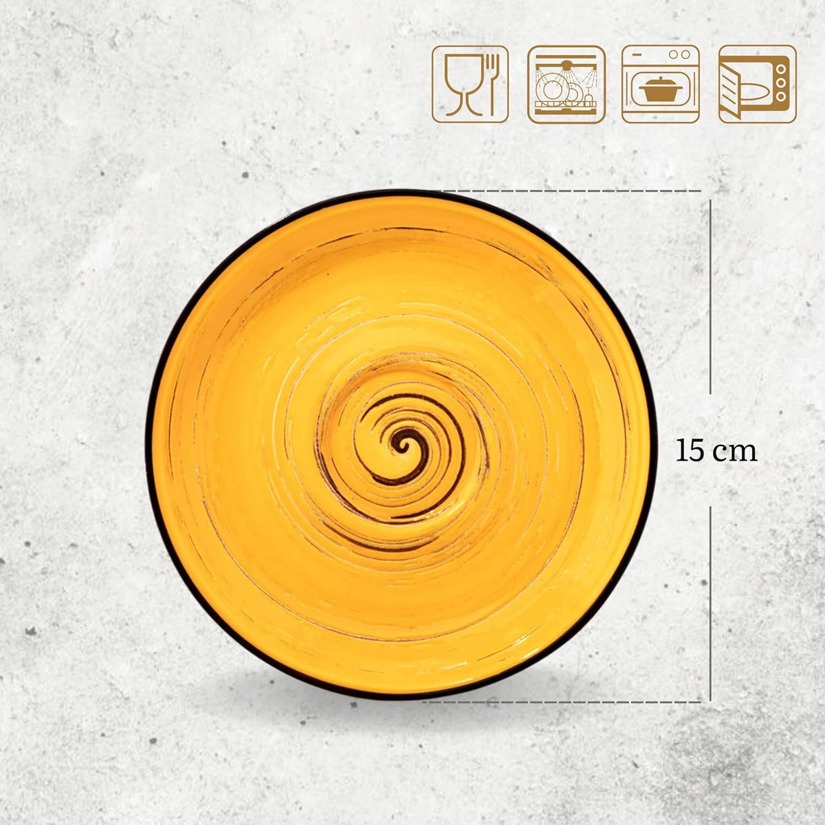 Wilmax Untertasse 15 cm Gelb aus Porzellan
