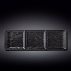 Wilmax 3 fächige Porzellanschale 40.5 x 13 cm 2er Set Schwarz WL-661136/A2