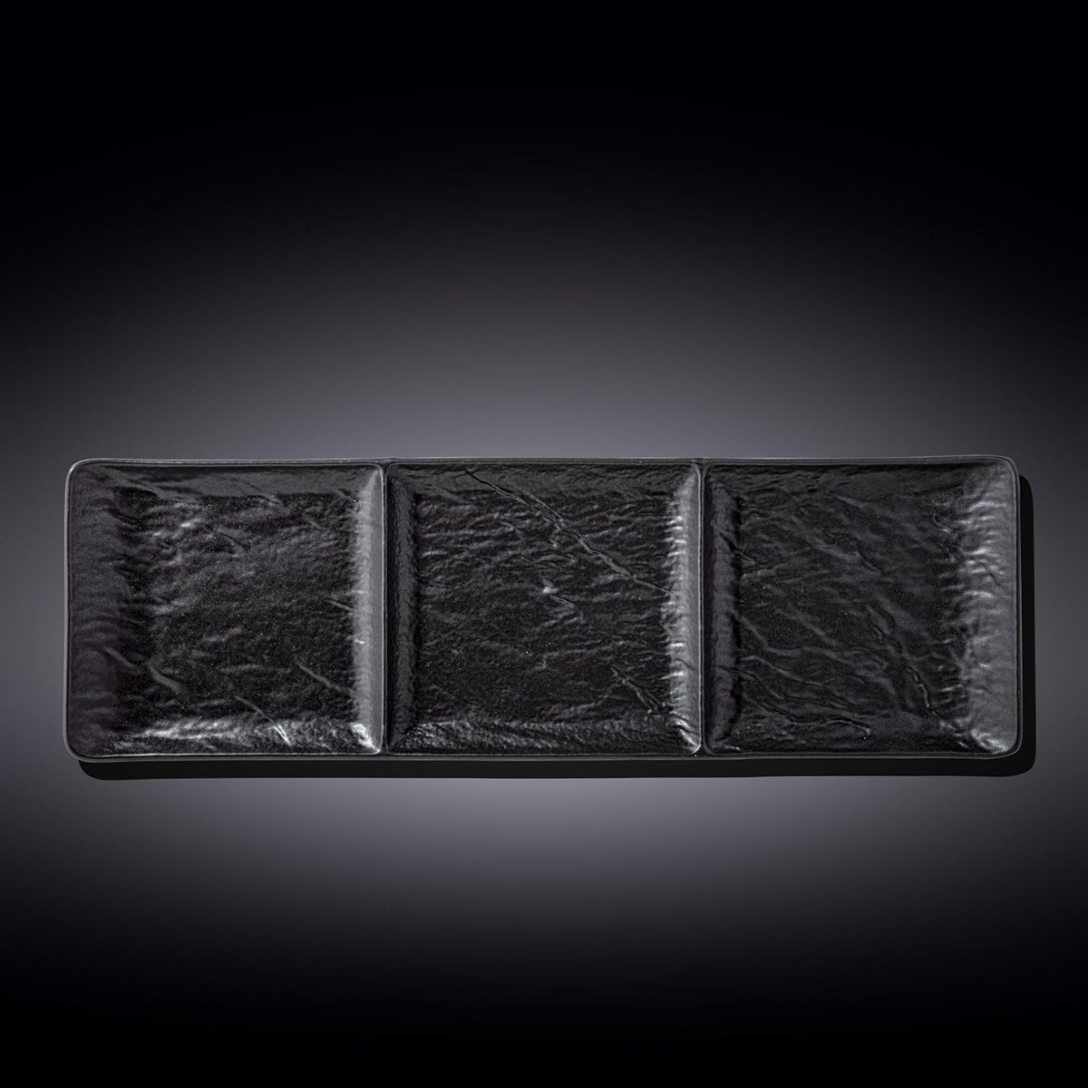 Wilmax Rechteckige Porzellanschale, 3-teilig, schwarz, 40,5 x 13 cm WL-661136/A