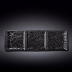 Wilmax Rechteckige Porzellanschale, 3-teilig, schwarz, 40,5 x 13 cm WL-661136/A