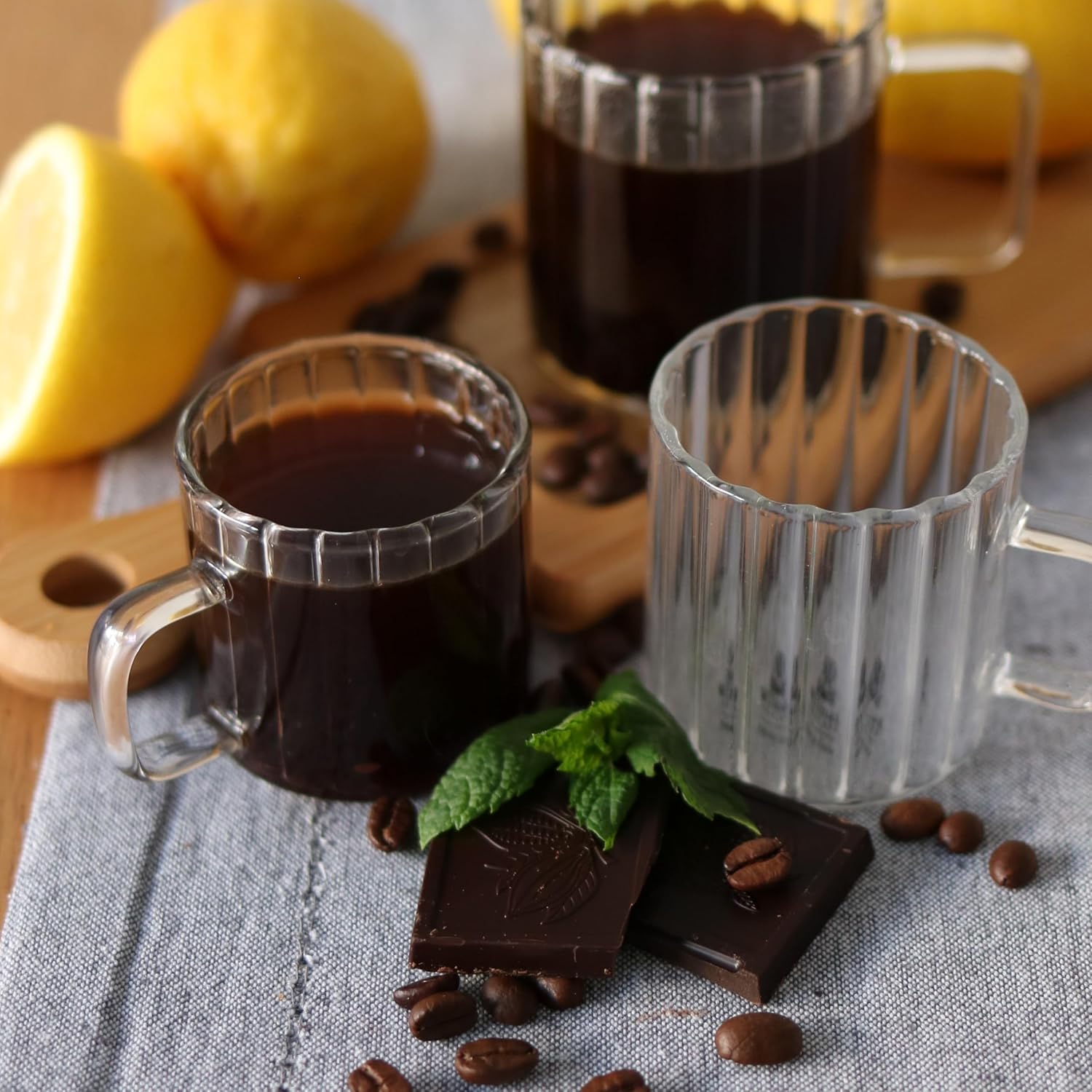 Wilmax Hitzebeständige Glastasse mit Henkel 250 ml 6er-Set aus Glas