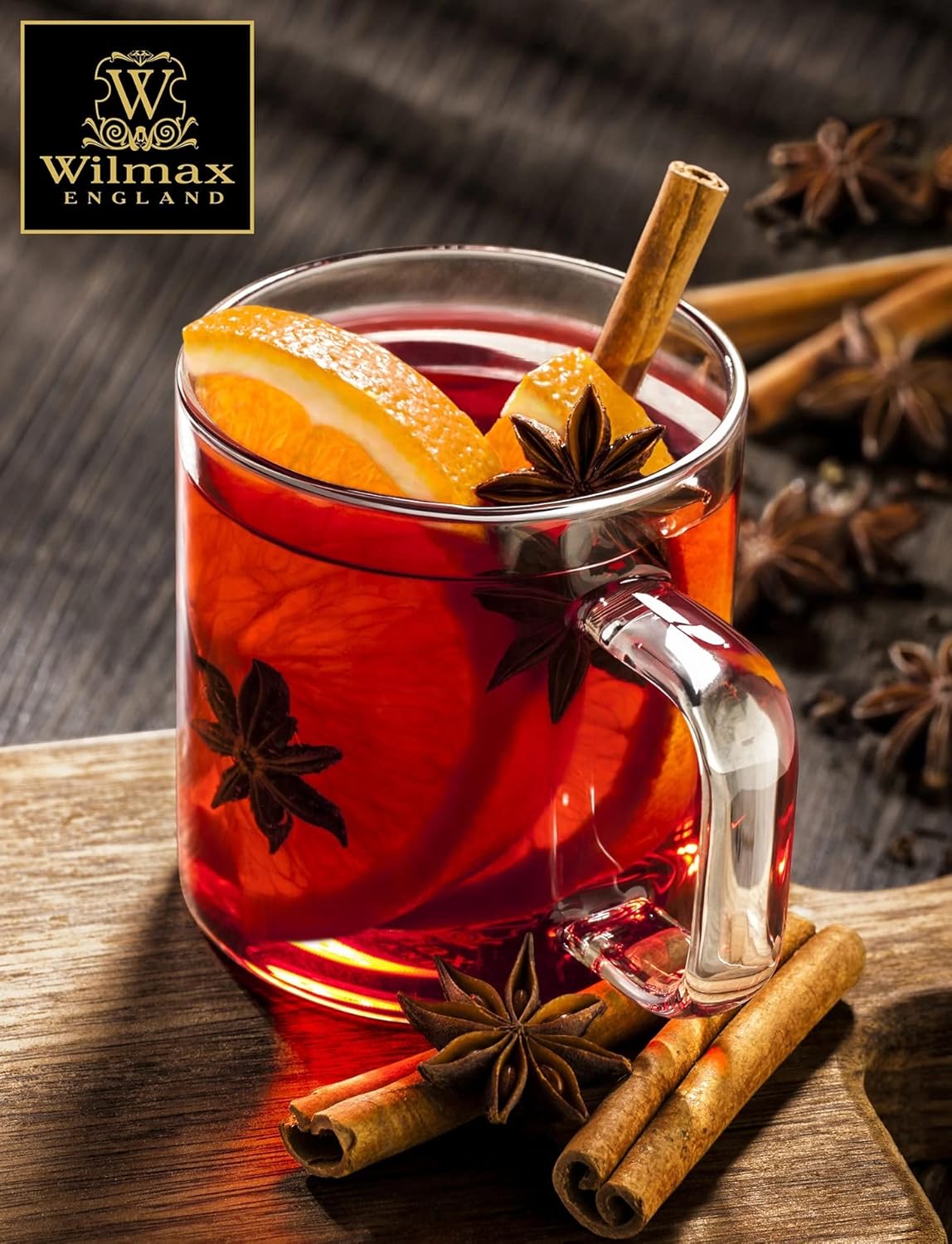 Wilmax Glastasse 200 ml 6er-Set Transparent aus Borosilikatglas