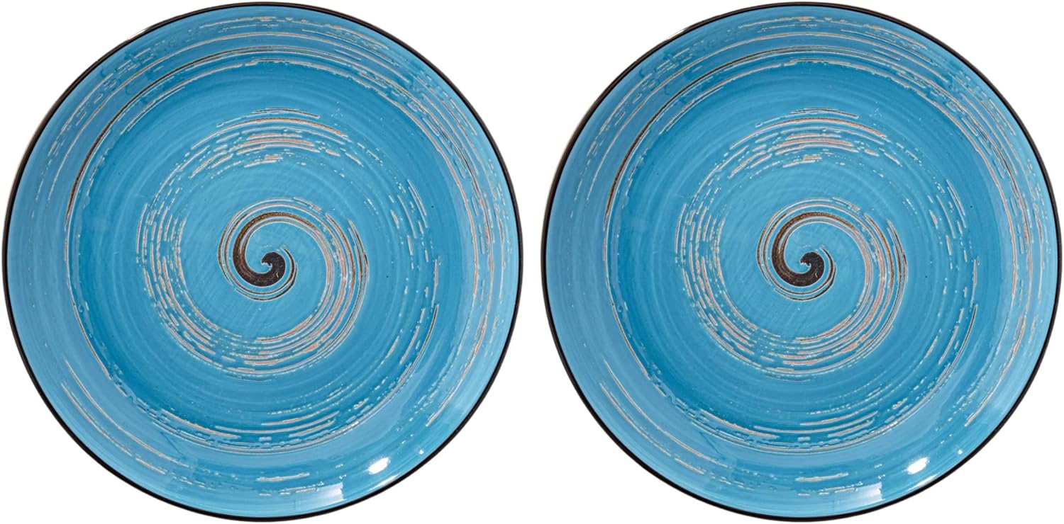 Wilmax Teller 25,5 cm 2er-Set Blau aus Porzellan