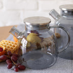 Wilmax Teekanne 1200 ml Glas mit Edelstahldeckel WL-888826002/A