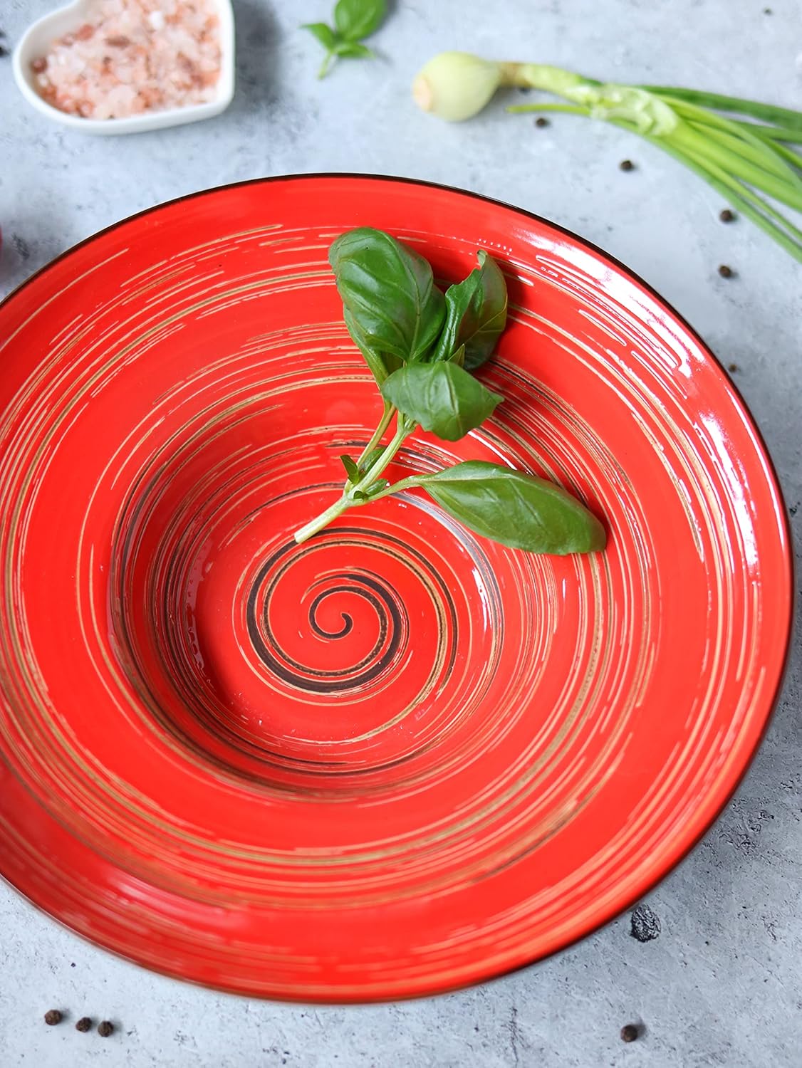 Wilmax Tiefer Teller Ø 24 cm 200 ml Rot aus Porzellan