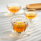 Wilmax Doppelwandige Tassen 4er Set 300 ml Thermoglas WL-888411/A4
