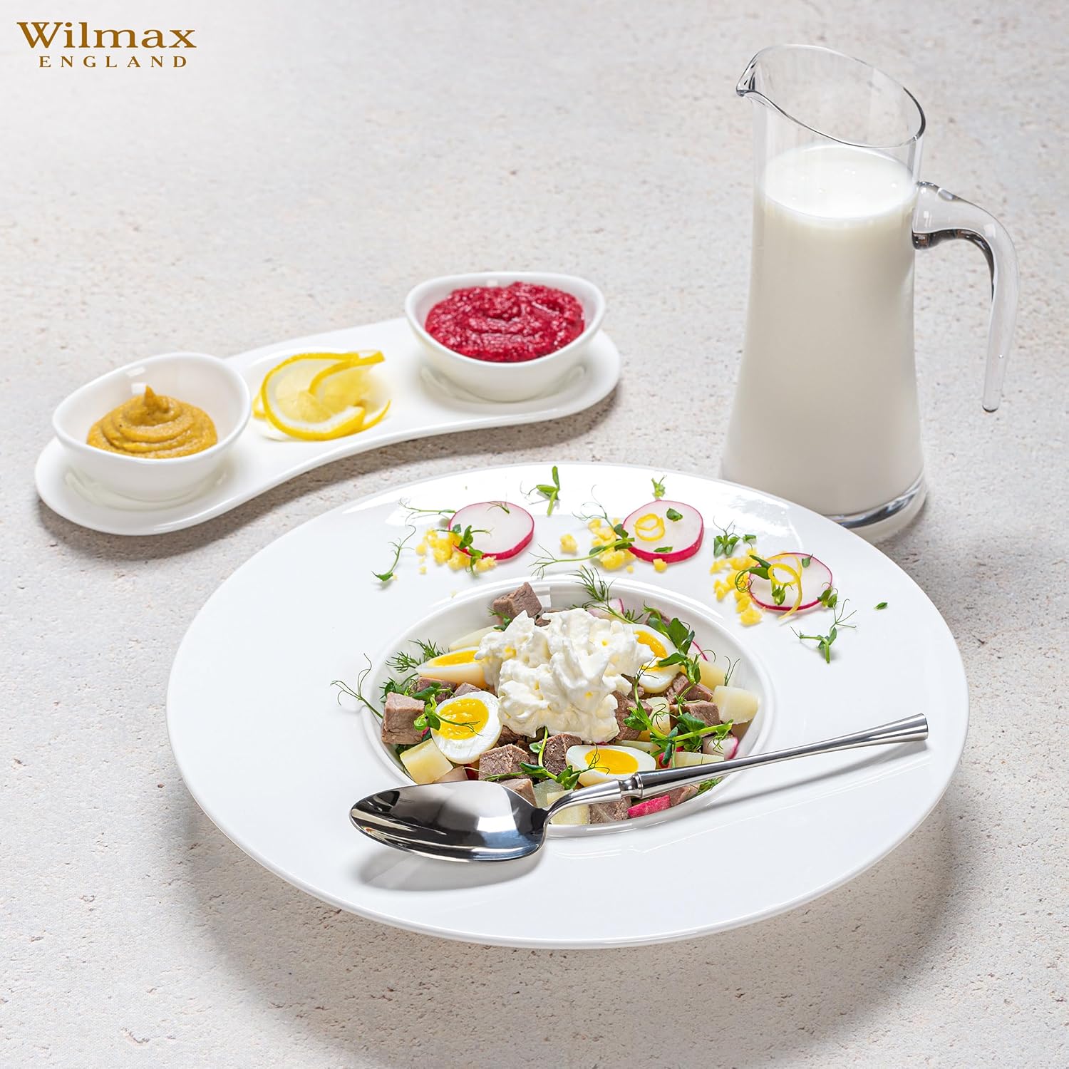 Wilmax Tiefer Teller 28 cm aus Porzellan, vielseitig einsetzbar – WL-991271/A