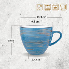 Wilmax WL-669636/A Porzellan Tasse, Blau, 300mL Kapazität