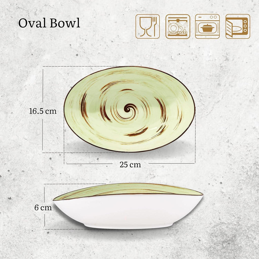 Wilmax Ovale Schale 25 cm Pistazie aus Porzellan