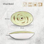 Wilmax Ovale Schale 25 cm Pistazie aus Porzellan