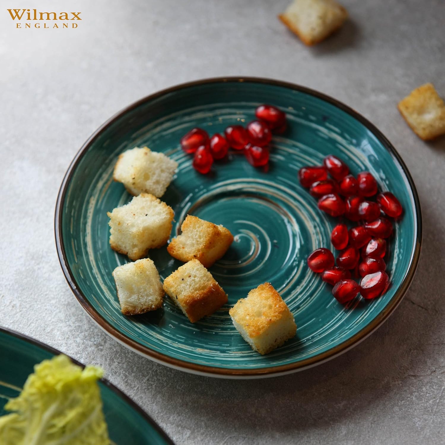 Wilmax Untertasse 14 cm Grün aus Porzellan