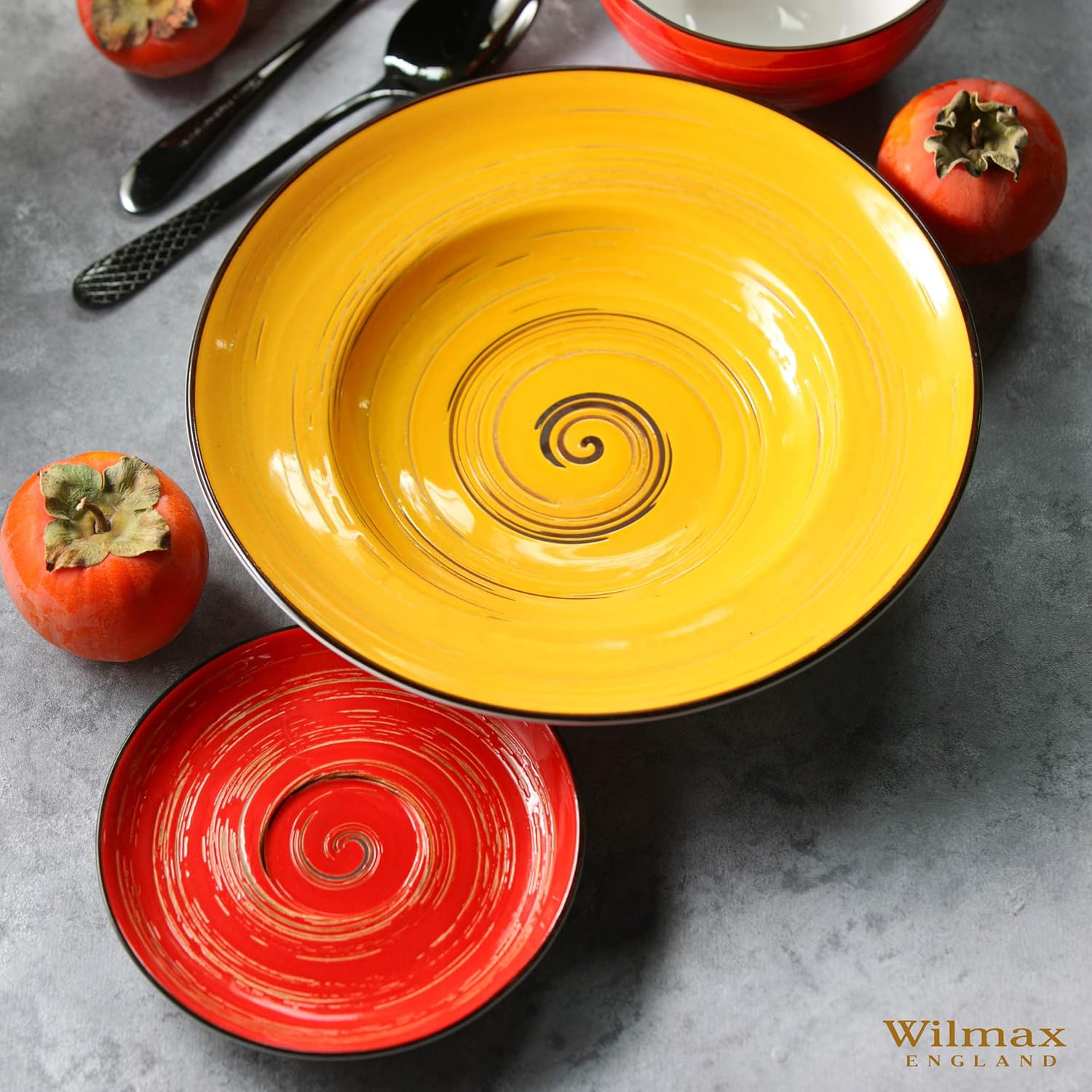 Wilmax Untertasse 15 cm Rot aus Porzellan