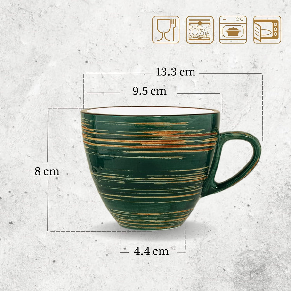 Wilmax Tasse 300 ml Grün aus Porzellan