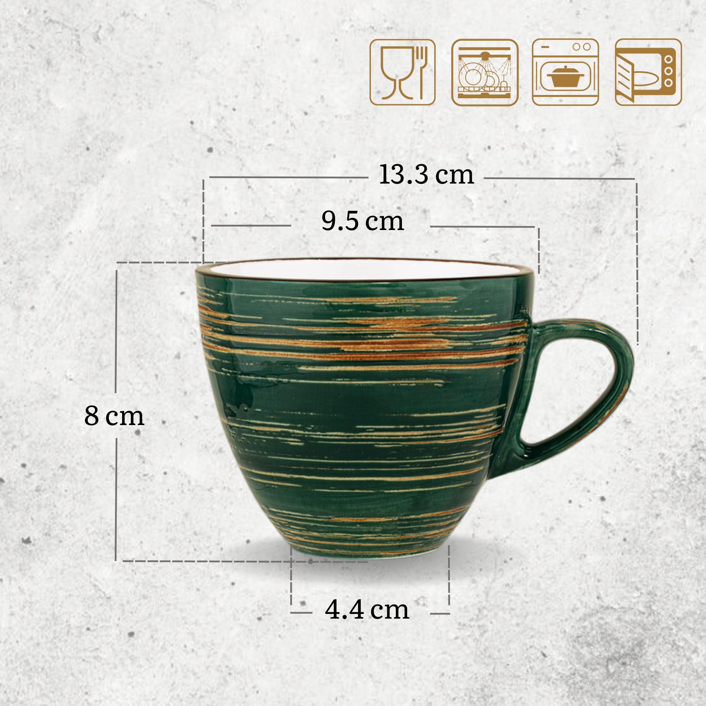 Wilmax WL-669536/A Porzellan Tasse, Grün, 300mL Kapazität