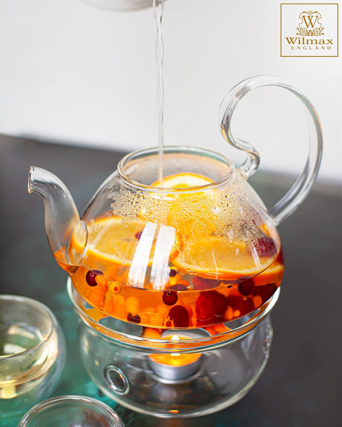 Wilmax Stövchen für Teekannen Transparent aus Glas