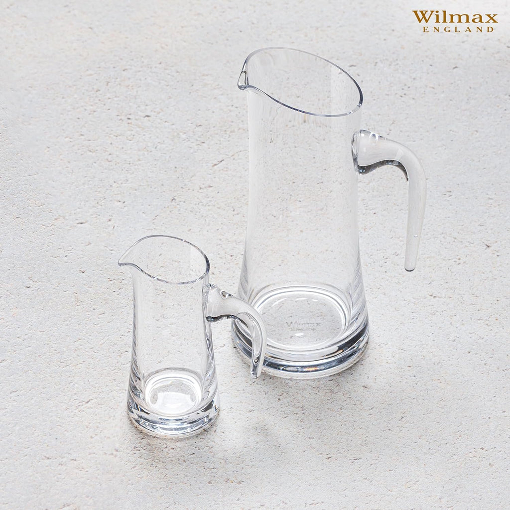 Wilmax Getränkeset 7-teilig mit Krug 1500 ml Transparent aus Crystalline-Glas und 6 Longdrinkgläser 390 ml Transparent aus Crystalline-Glas