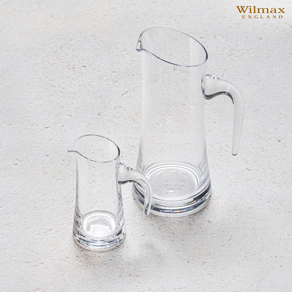Wilmax Getränkeset 7-teilig mit Krug 1500 ml Transparent aus Crystalline-Glas und 6 Longdrinkgläser 390 ml Transparent aus Crystalline-Glas