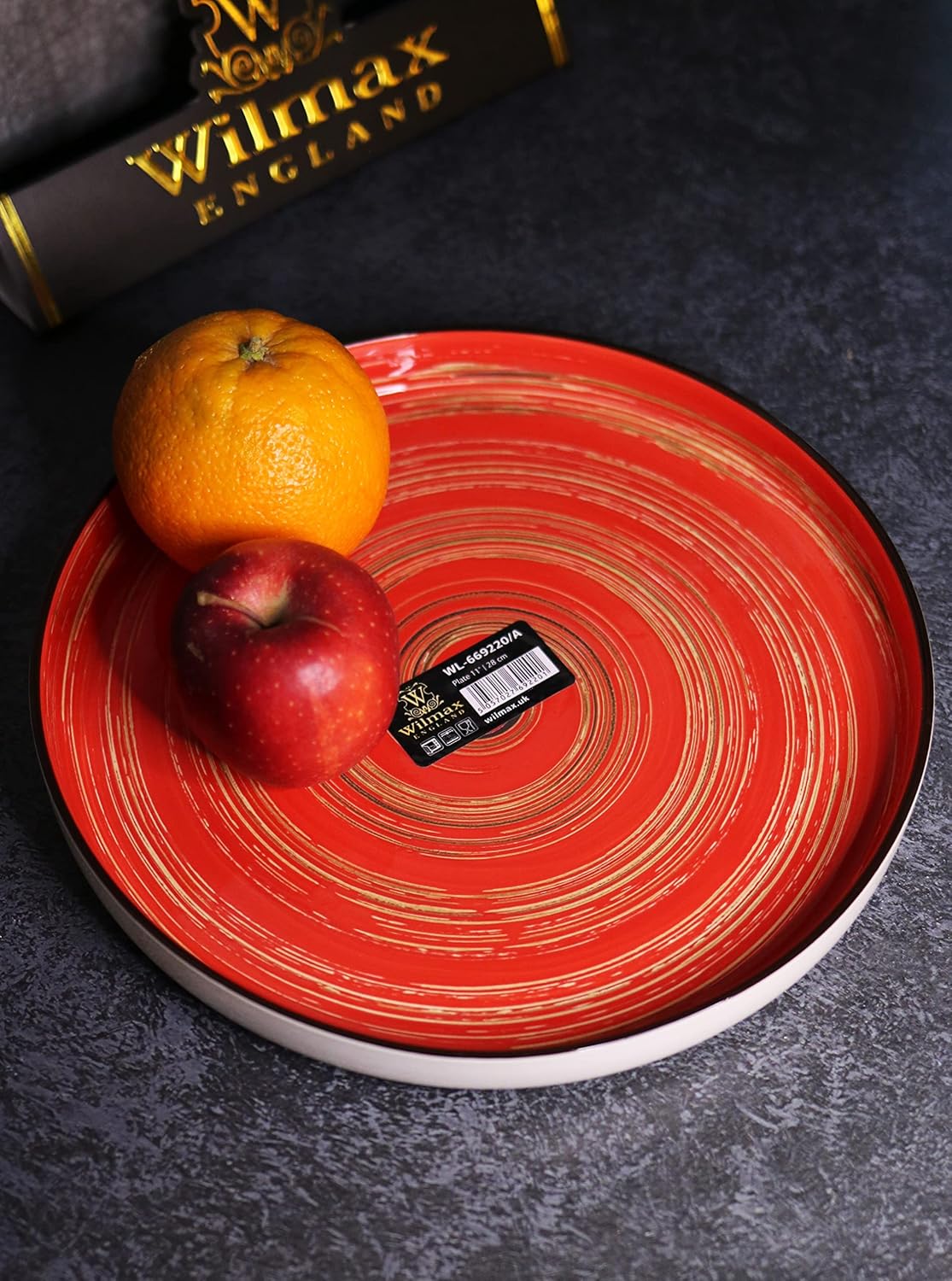 Wilmax Teller 28 cm Rot aus Porzellan
