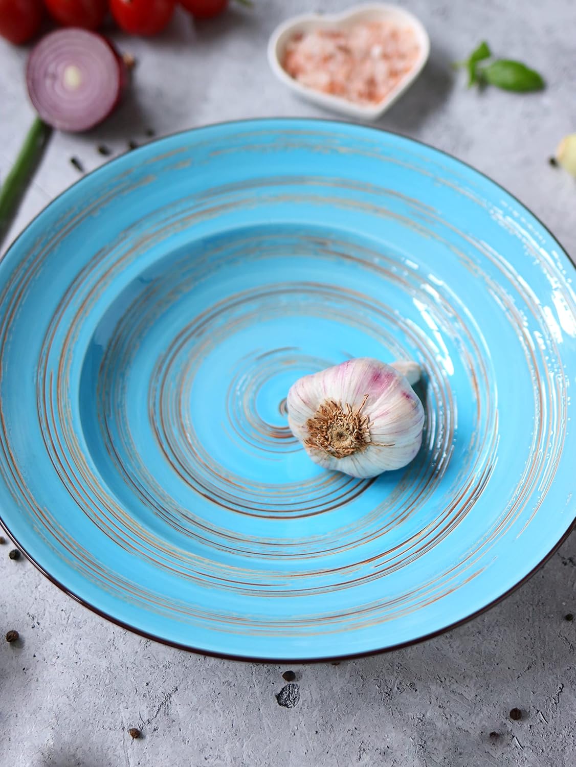 Wilmax Tiefer Teller 25,5 cm 350 ml Blau aus Porzellan