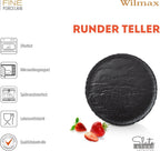 Wilmax Teller 18 cm 6er-Set Schwarz aus Porzellan