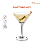 Wilmax Martiniglas 270 ml 6er-Set Transparent aus Wilmax Crystalline-Serie