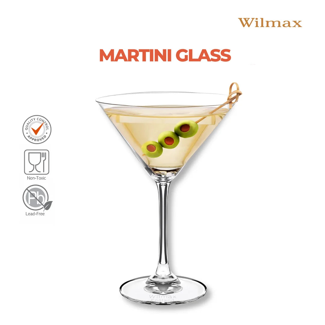 Wilmax Martiniglas 270 ml 6er-Set Transparent aus Wilmax Crystalline-Serie