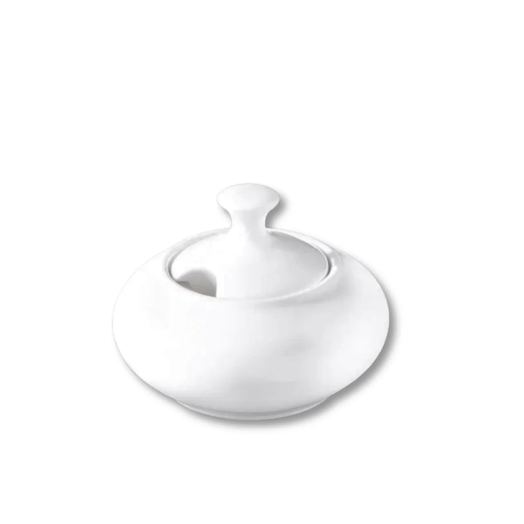 Wilmax Zuckerdose mit Deckel 550 ml Weiß aus Porzellan