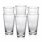 Wilmax Gehämmertes Trinkglas 450 ml 6er-Set Transparent aus Borosilikatglas