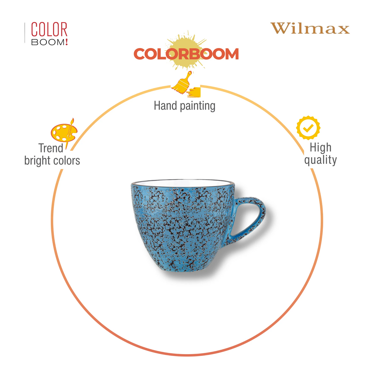 Wilmax Espressotasse 75 ml Blau aus Porzellan