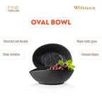 Wilmax Ovale Schale 13 × 10 × 6 cm Schwarz aus Porzellan