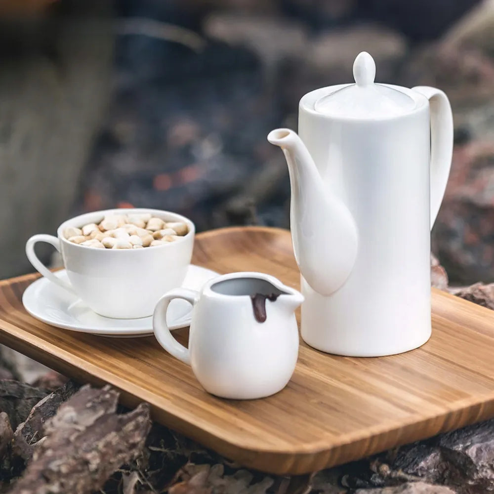 Wilmax Espressotasse mit Untertasse 80 ml Weiß aus Porzellan