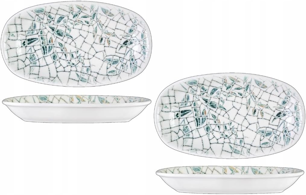 Wilmax Servierplatte 20 × 11 cm 2er-Set Mehrfarbig aus Porzellan