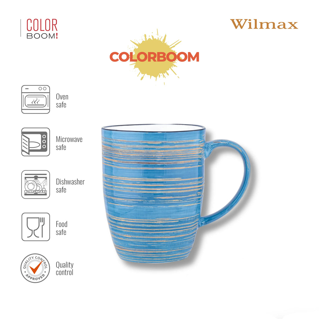 Wilmax Becher 460 ml Blau aus Porzellan