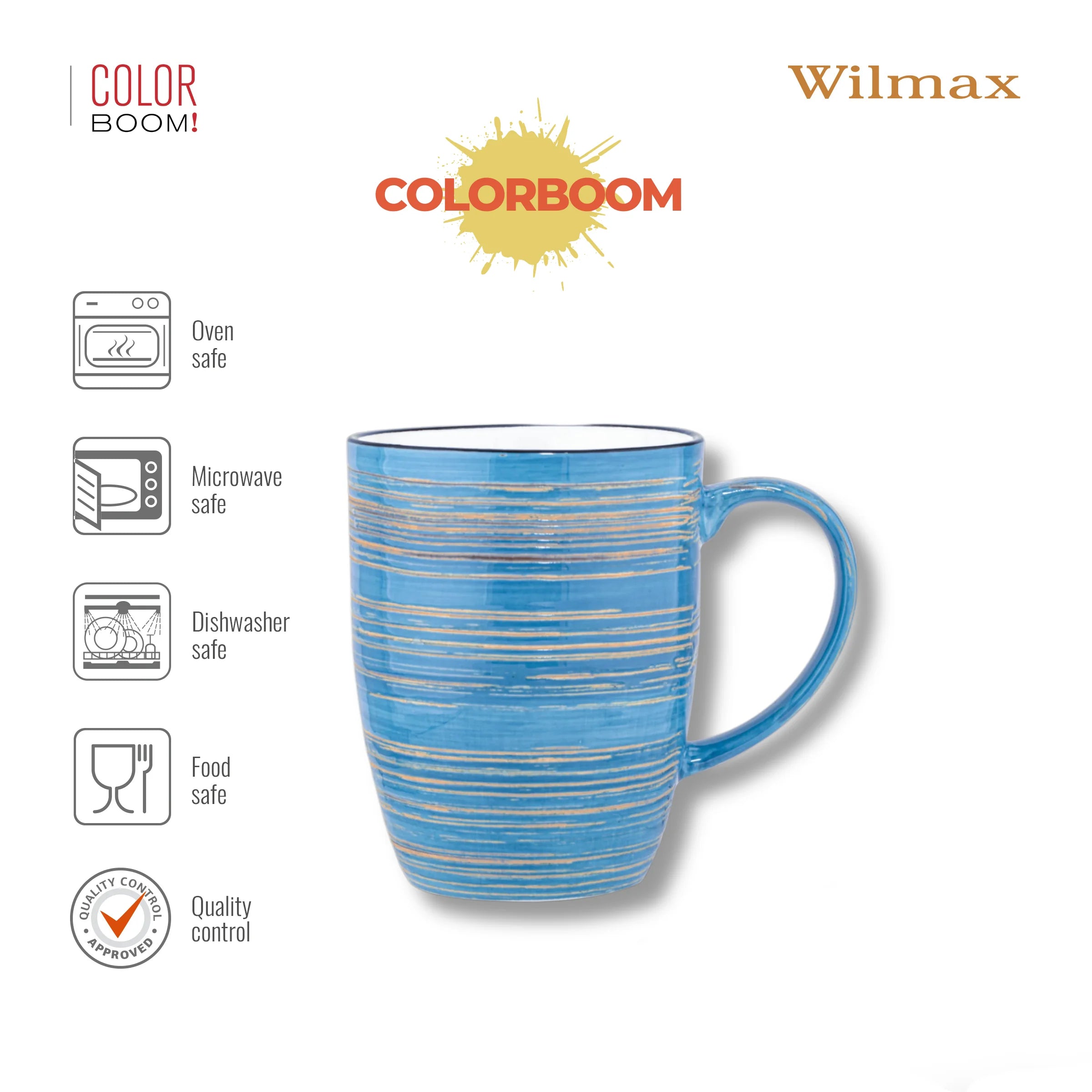 Wilmax Becher 460 ml Blau aus Porzellan
