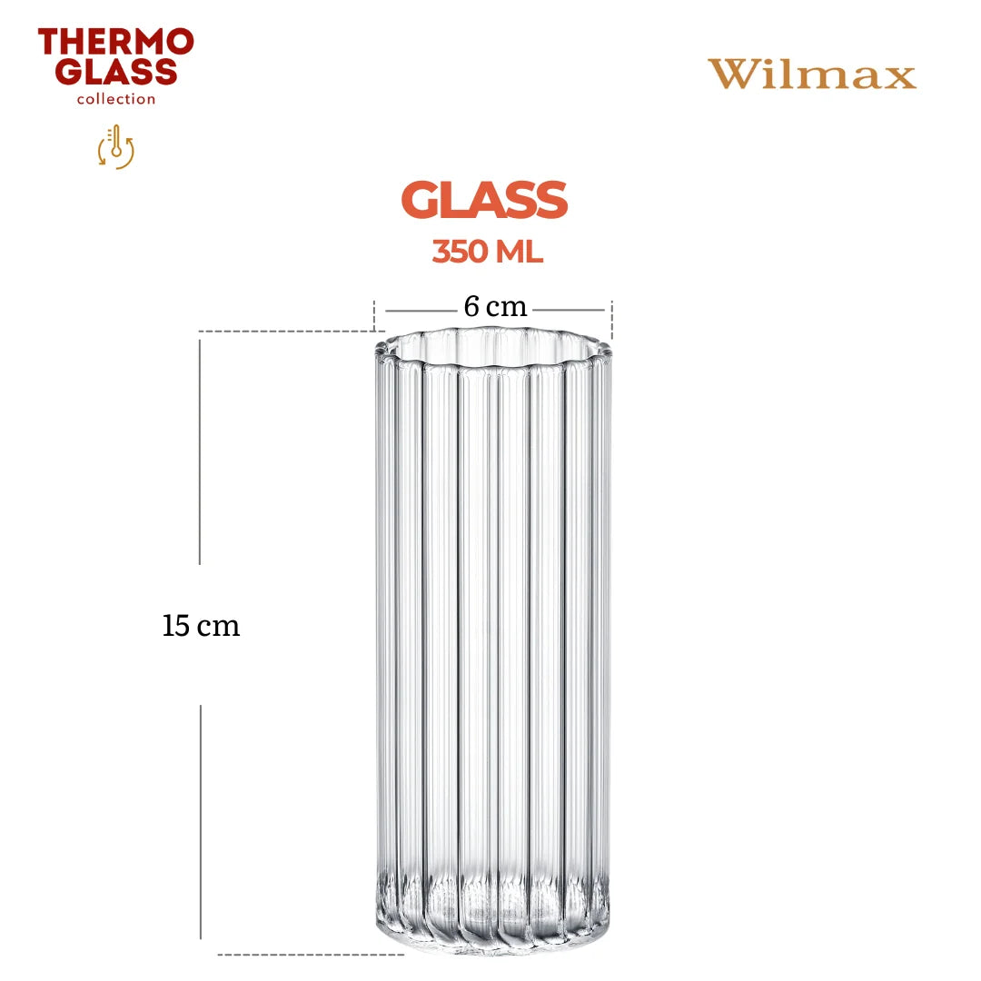 Wilmax Glas 350 ml Transparent aus Borosilikatglas