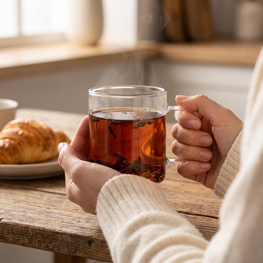 Wilmax Kaffeetasse 400 ml 6er-Set Transparent aus Borosilikatglas