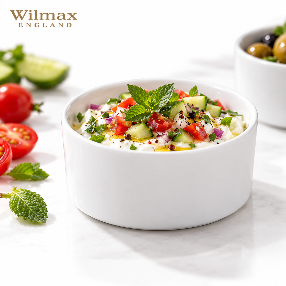 Wilmax Schale 350 ml 10,5 cm Weiß aus Porzellan