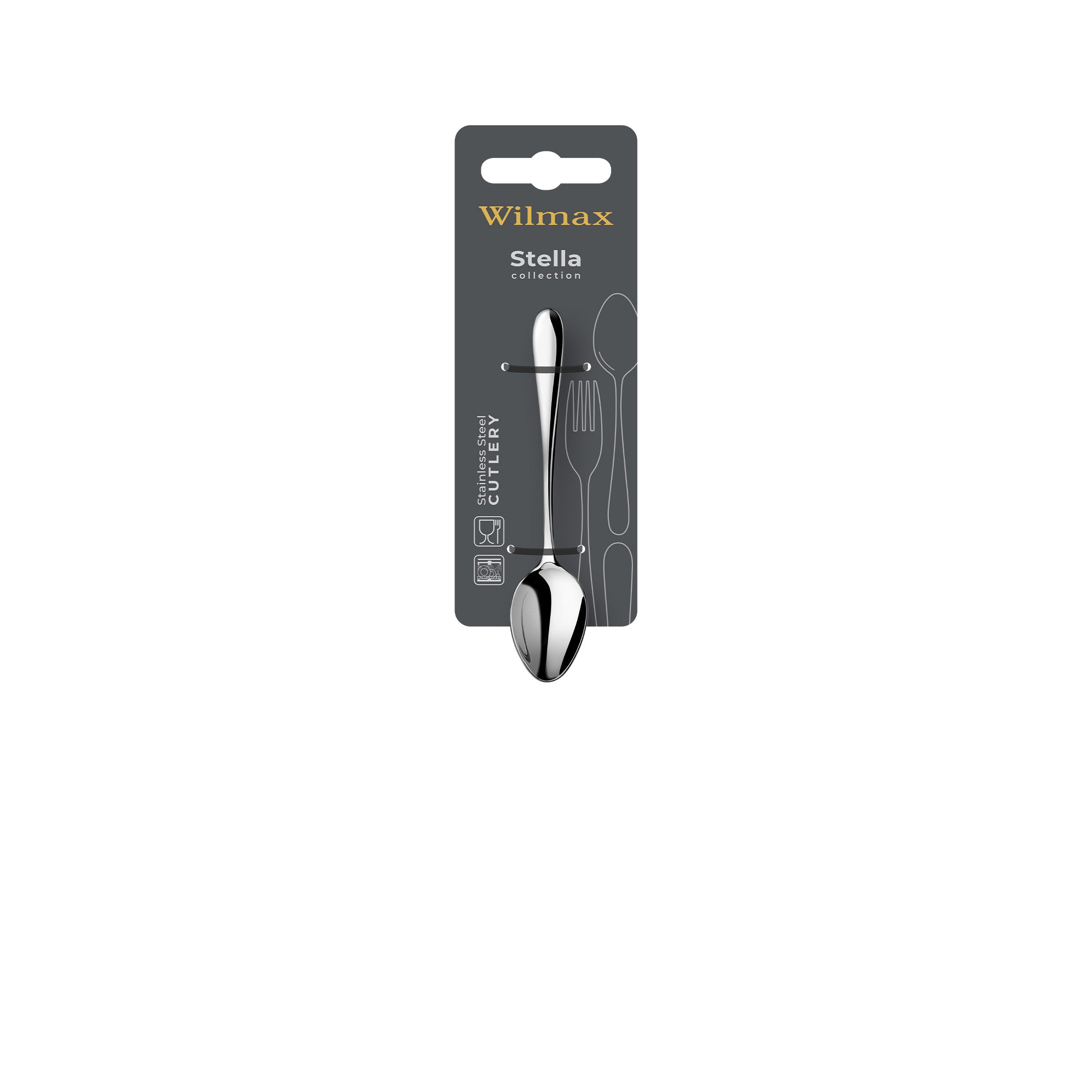 Wilmax Mokkalöffel 11,5 cm 2er-Set Silber aus Edelstahl