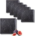 Wilmax Quadratische Servierplatte 17 × 17 cm 6er-Set Schwarz aus Porzellan