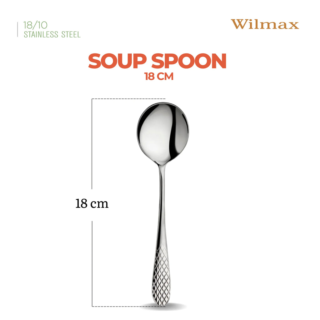 Wilmax Suppenlöffel 18 cm Edelstahl 2er Set WL-999220/2B