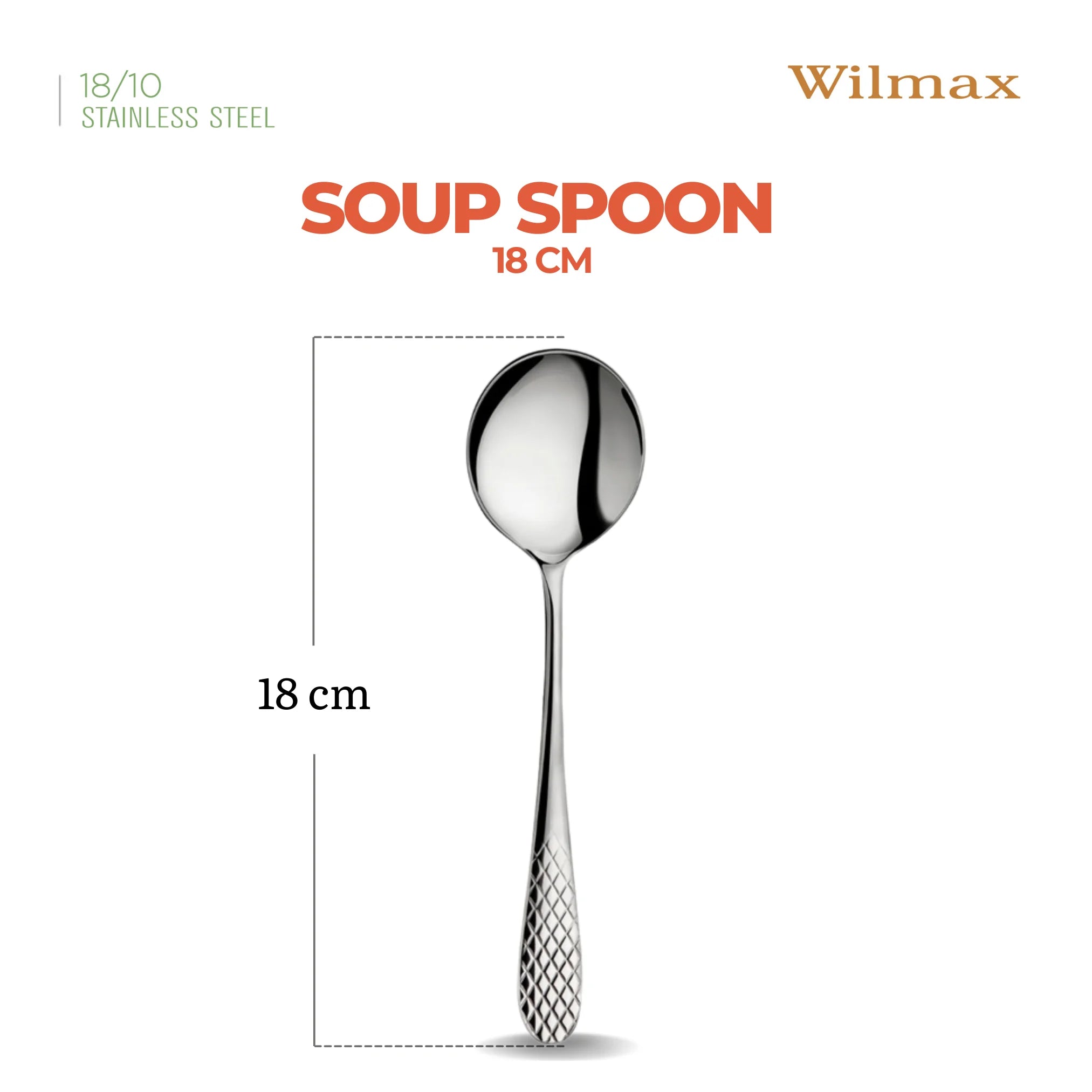 Wilmax Suppenlöffel 18 cm Edelstahl 2er Set WL-999220/2B