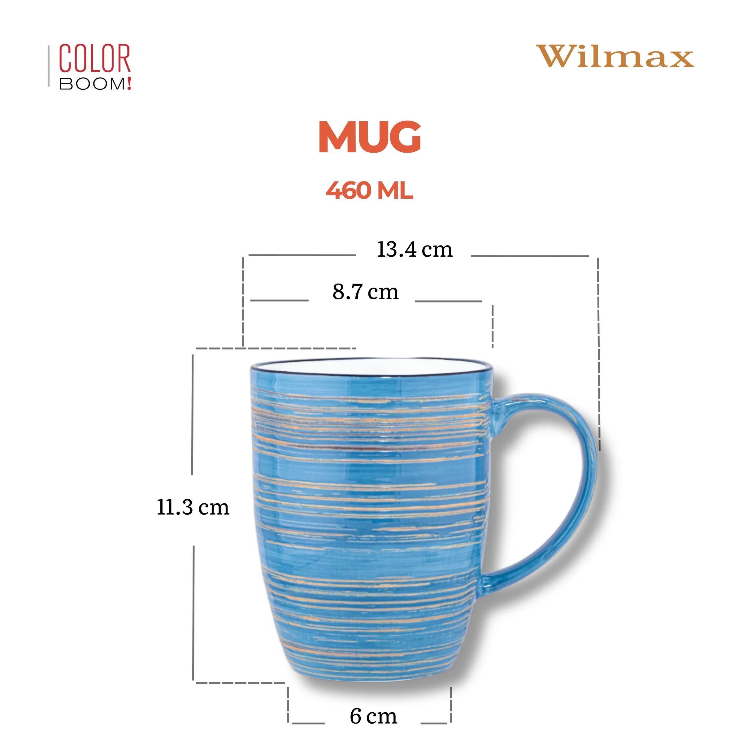 Wilmax Becher 460 ml Blau aus Porzellan