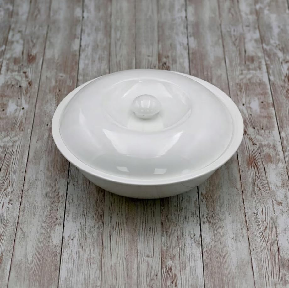 Wilmax Suppenterrine mit Deckel 1700 ml 26 cm Weiß aus Porzellan