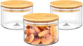 Wilmax Vorratsglas 400 ml mit Bambusdeckel 3er-Set Transparent