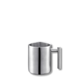 Wilmax Doppelwandiger Becher 350 ml Silber aus Edelstahl