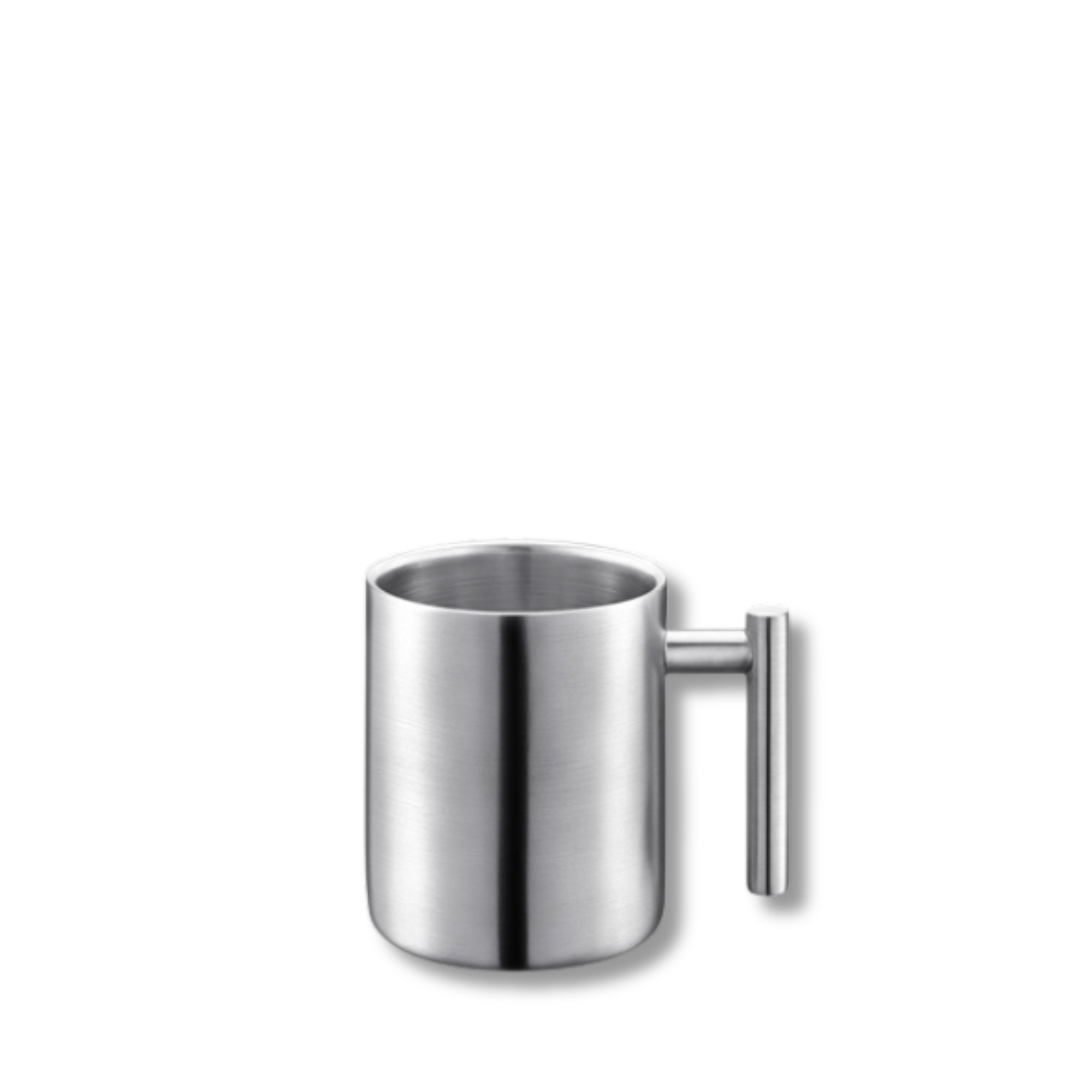 Wilmax Doppelwandiger Becher 350 ml Silber aus Edelstahl