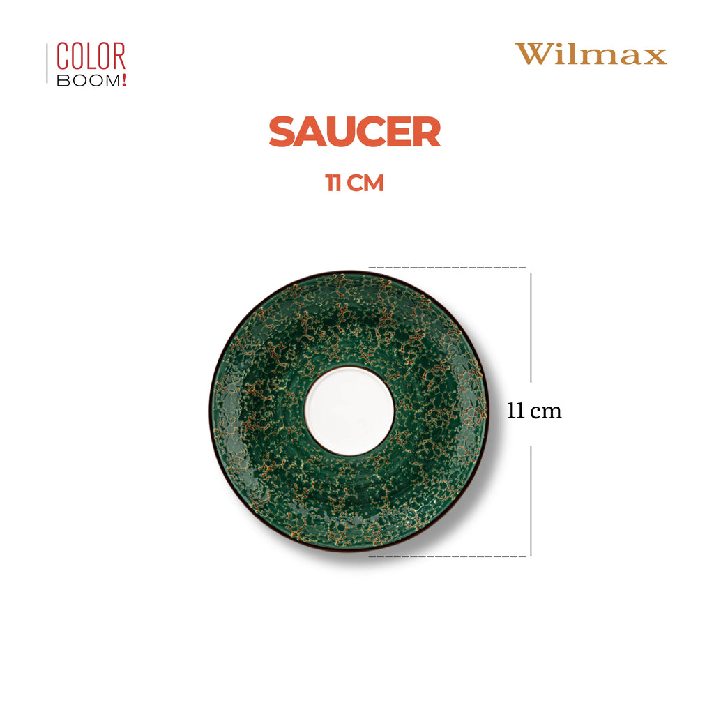 Wilmax Untertasse 11 cm Grün aus Porzellan