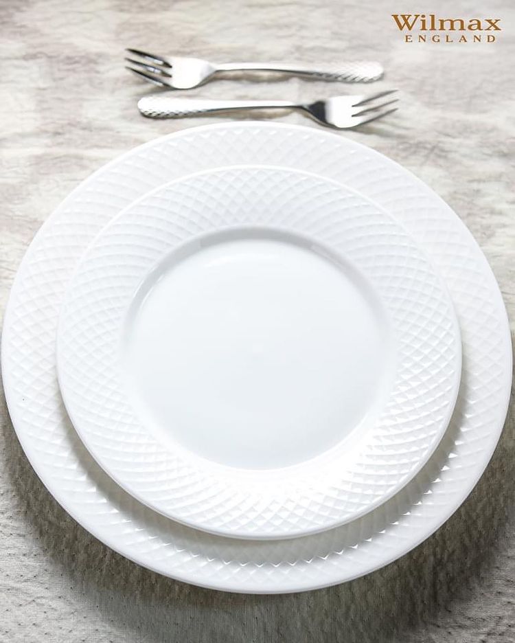 Wilmax Speiseteller 25,5 cm Weiß Porzellan 6er Set WL-880101/6C